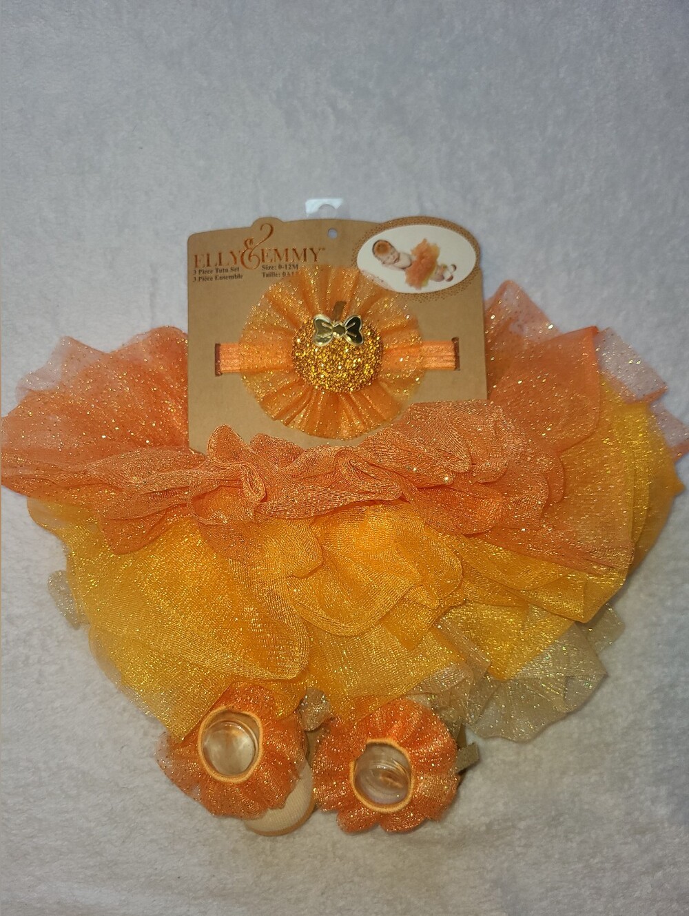 Orange Glitter Tutu Set for Kids